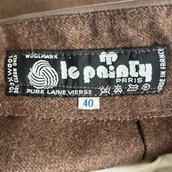 Le Painty Womens VTG Wool Trousers Sz 26X28 Brown Quiet Luxury Old Money Capsule - Picture 6 of 7